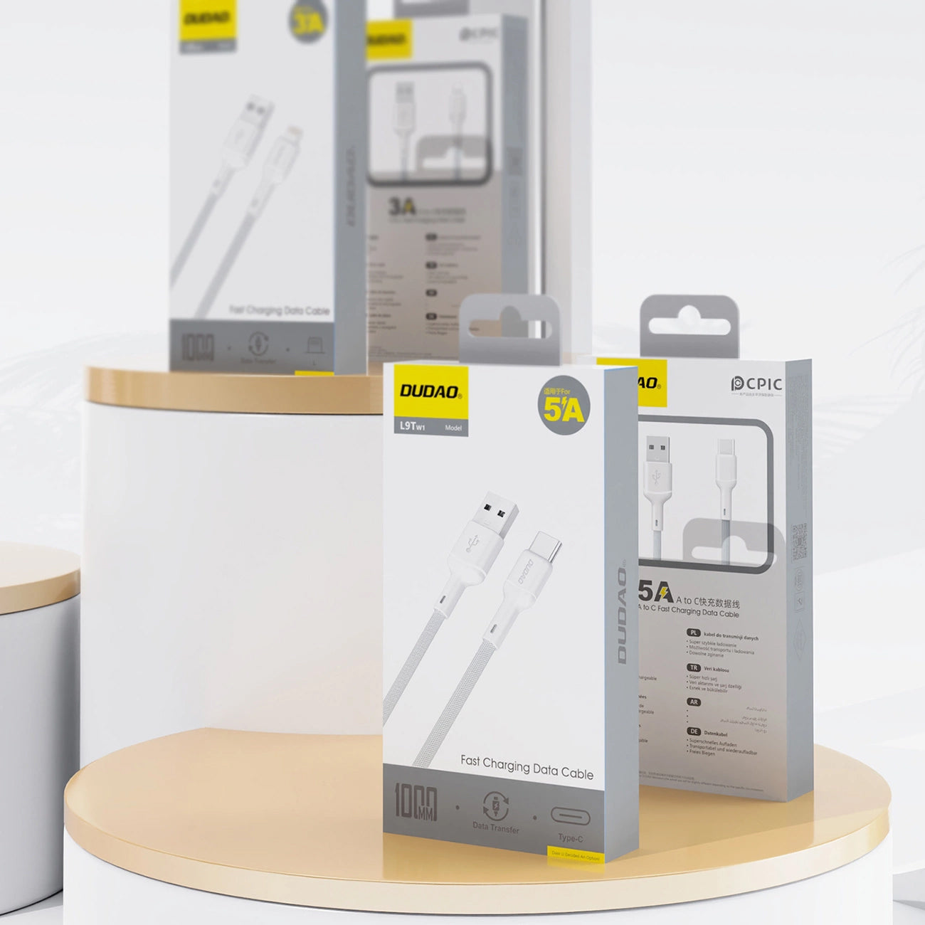 Daten- und Ladekabel USB-A - USB-C Dudao L9T, 100W, 1m, Weiß