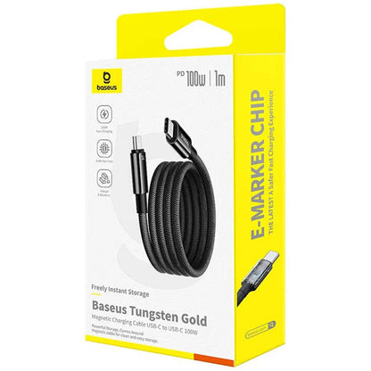 USB-C Daten- und Ladekabel - USB-C Baseus Tungsten Gold, 100W, 1m, Schwarz P10319805111-00