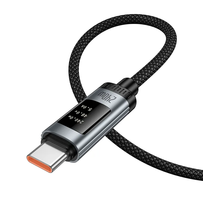 USB-C Daten- und Ladekabel - USB-C HOCO Display U148, 240W, 1.2m, Schwarz
