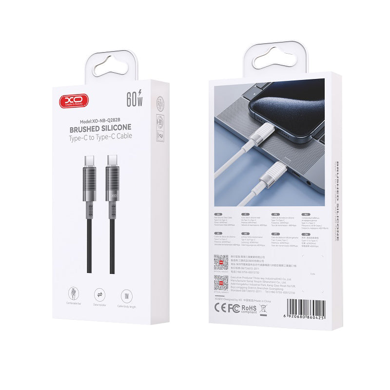 USB-C Daten- und Ladekabel - USB-C XO Design NB-Q282B, 60W, 1m, Schwarz