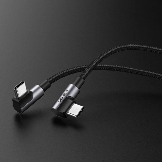 Daten- und Ladekabel USB-C - USB-C UGREEN US323 Angled, 60W, 2m, Schwarz