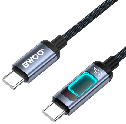 USB-C Data and Charging Cable - USB-C BWOO X324CC Display, 65W, 1m, Black