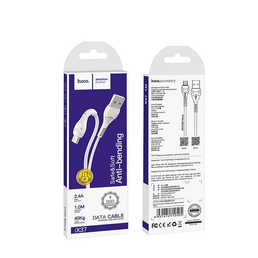 USB-A - microUSB Daten- und Ladekabel HOCO X37, 18W, 1m, Weiß