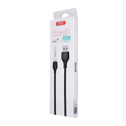 USB-A - Lightning Lade- und Datenkabel XO Design NB103, 18W, 2m, Weiß