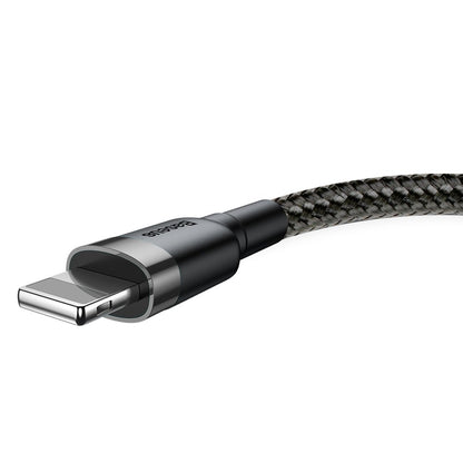 USB-A to Lightning Baseus Cafule Data and Charging Cable, 18W, 3m, Grey CALKLF-RG1