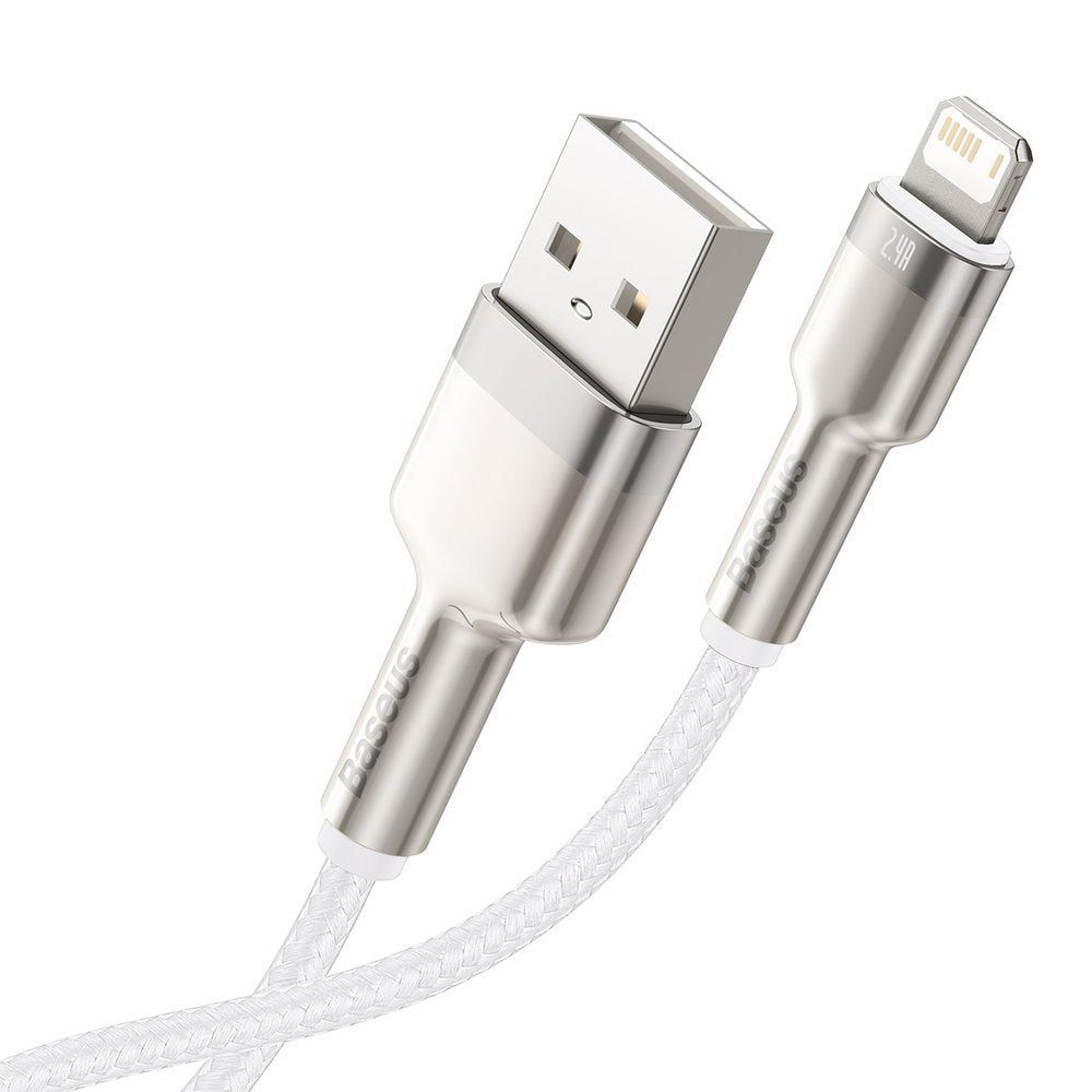 USB-A - Lightning Lade- und Datenkabel Baseus Cafule Metal Series, 18W, 2m, Weiß CALJK-B02