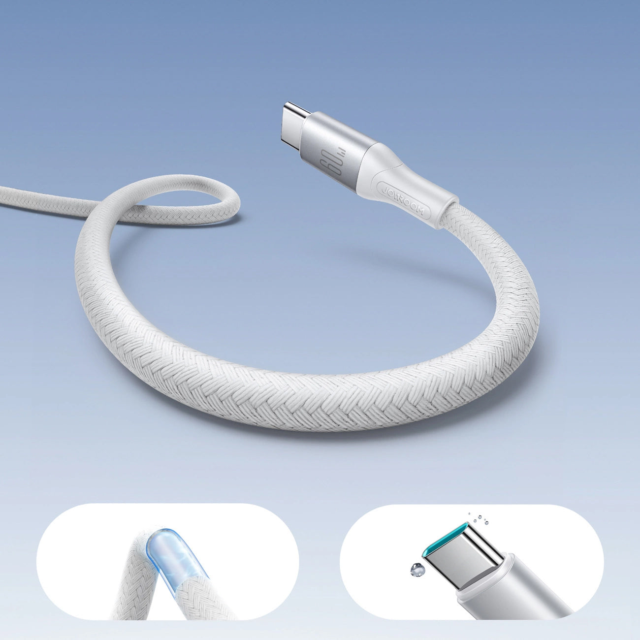 USB-C Daten- und Ladekabel - USB-C Joyroom S-A28 Flash, 60W, 1m, Weiß