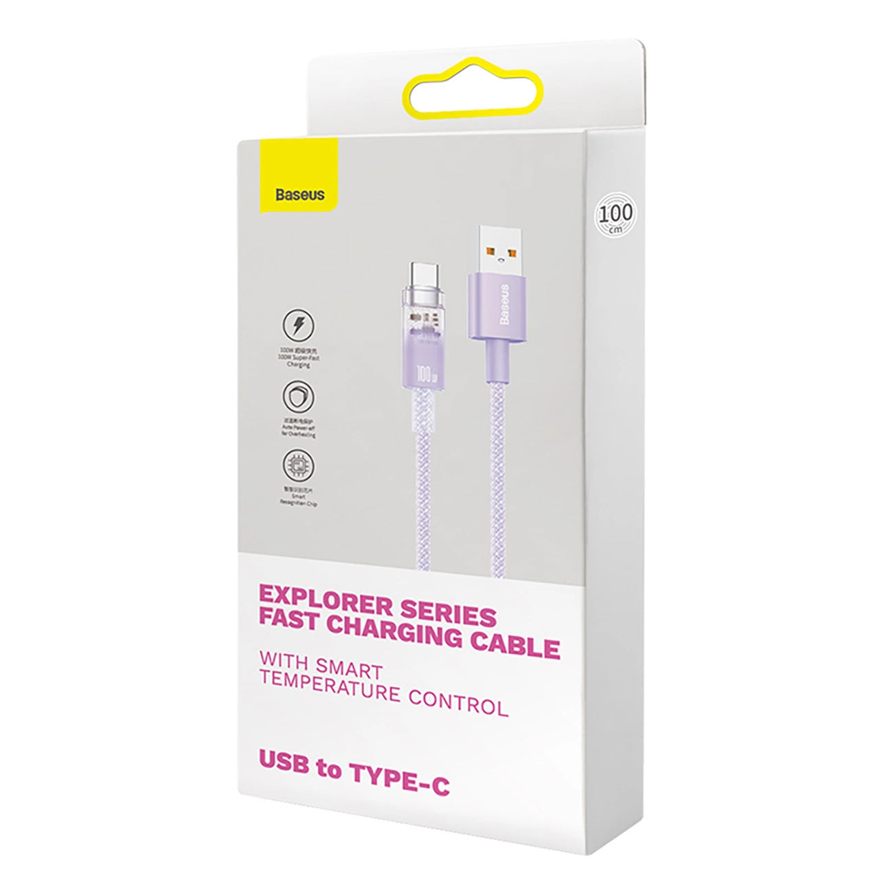 Daten- und Ladekabel USB-A - USB-C Baseus Explorer, 100W, 1m, Lila CATS010405