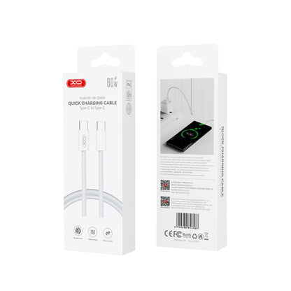 Daten- und Ladekabel USB-C - USB-C XO Design NB-Q260B, 60W, 1,5m, Weiß
