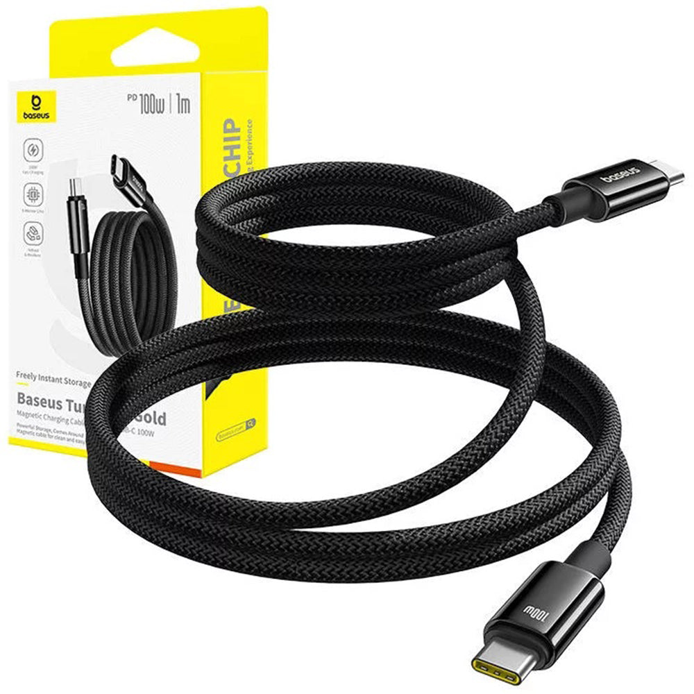 USB-C Daten- und Ladekabel - USB-C Baseus Tungsten Gold, 100W, 1m, Schwarz P10319805111-00