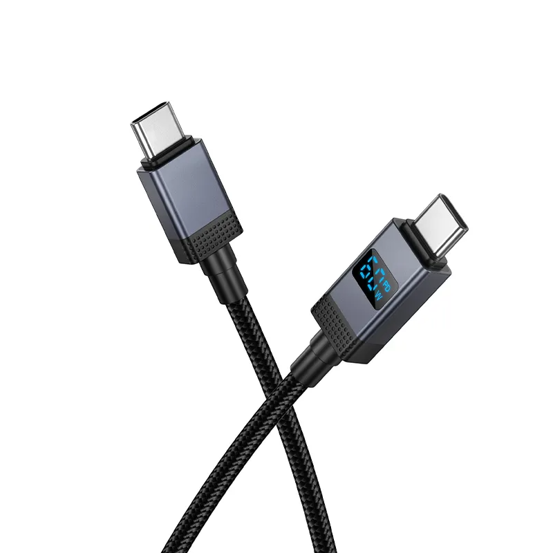 USB-C Daten- und Ladekabel - USB-C HOCO X118 Display, 60W, 1m, Schwarz