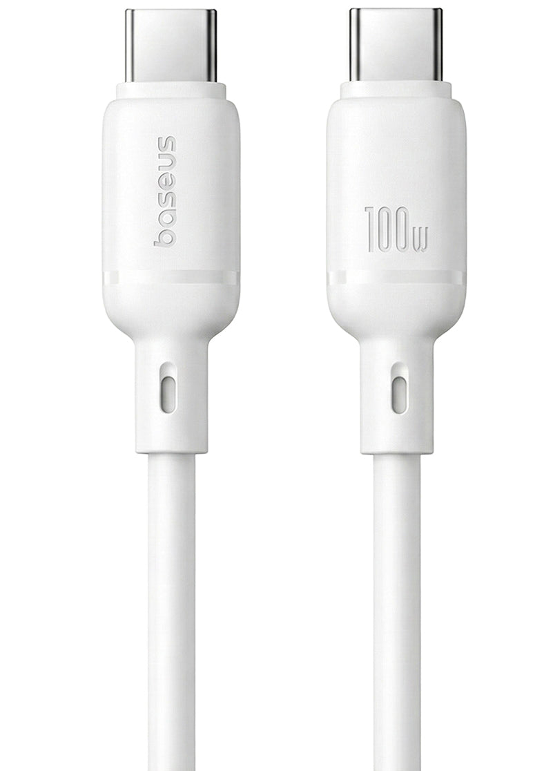 USB-C Daten- und Ladekabel - USB-C Baseus Silky, 100W, 1m, Weiß P10377704213-00