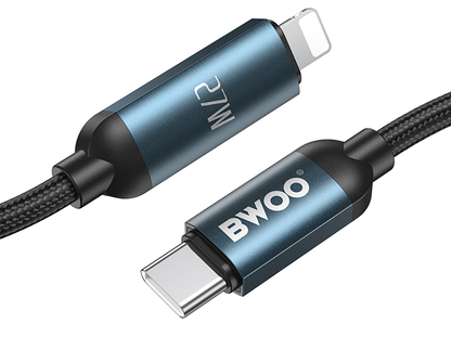 Daten- und Ladekabel USB-C - Lightning BWOO X305 Display, 27W, 1m, Schwarz