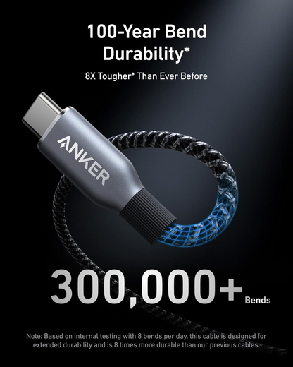 Anker Prime USB-C to USB-C Data and Charging Cable, 240W, 0.9m, Black A88E2011