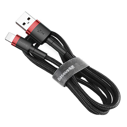 USB-A to Lightning Baseus Cafule Data and Charging Cable, 18W, 3m, Red CALKLF-R91