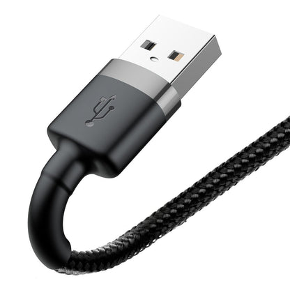 USB-A to Lightning Baseus Cafule Data and Charging Cable, 18W, 3m, Grey CALKLF-RG1