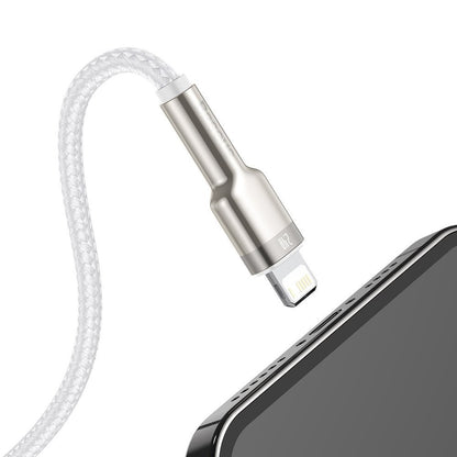 USB-A - Lightning Lade- und Datenkabel Baseus Cafule Metal Series, 18W, 2m, Weiß CALJK-B02
