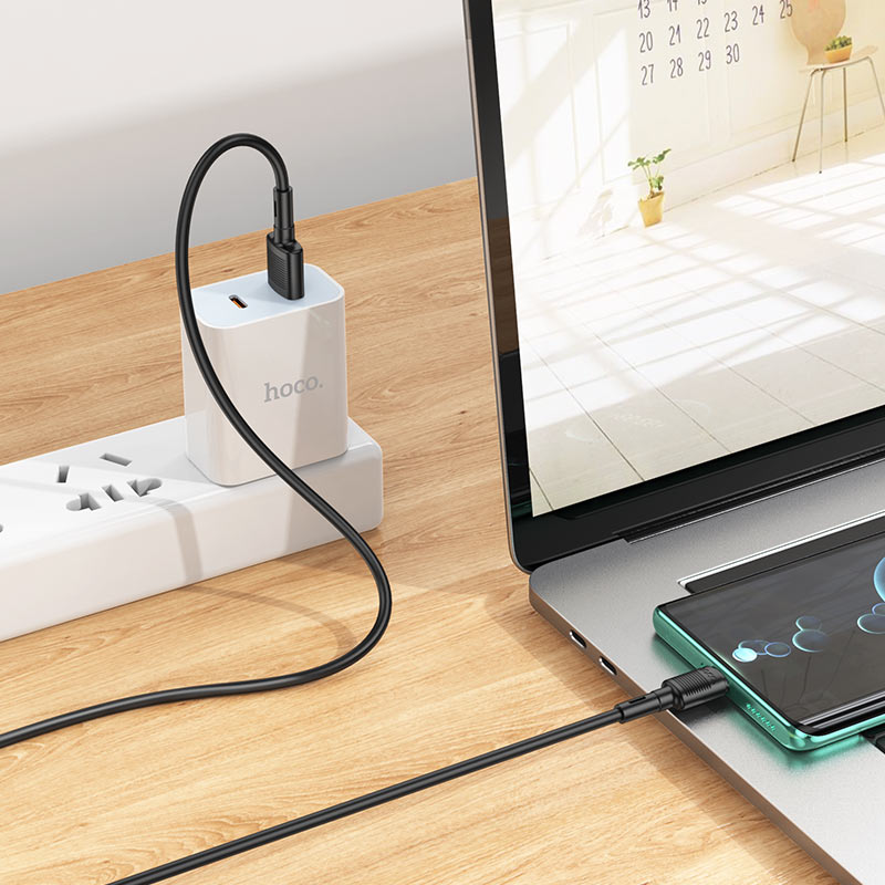 Daten- und Ladekabel USB-A - USB-C HOCO X83 Victory, 20W, 1m, Schwarz