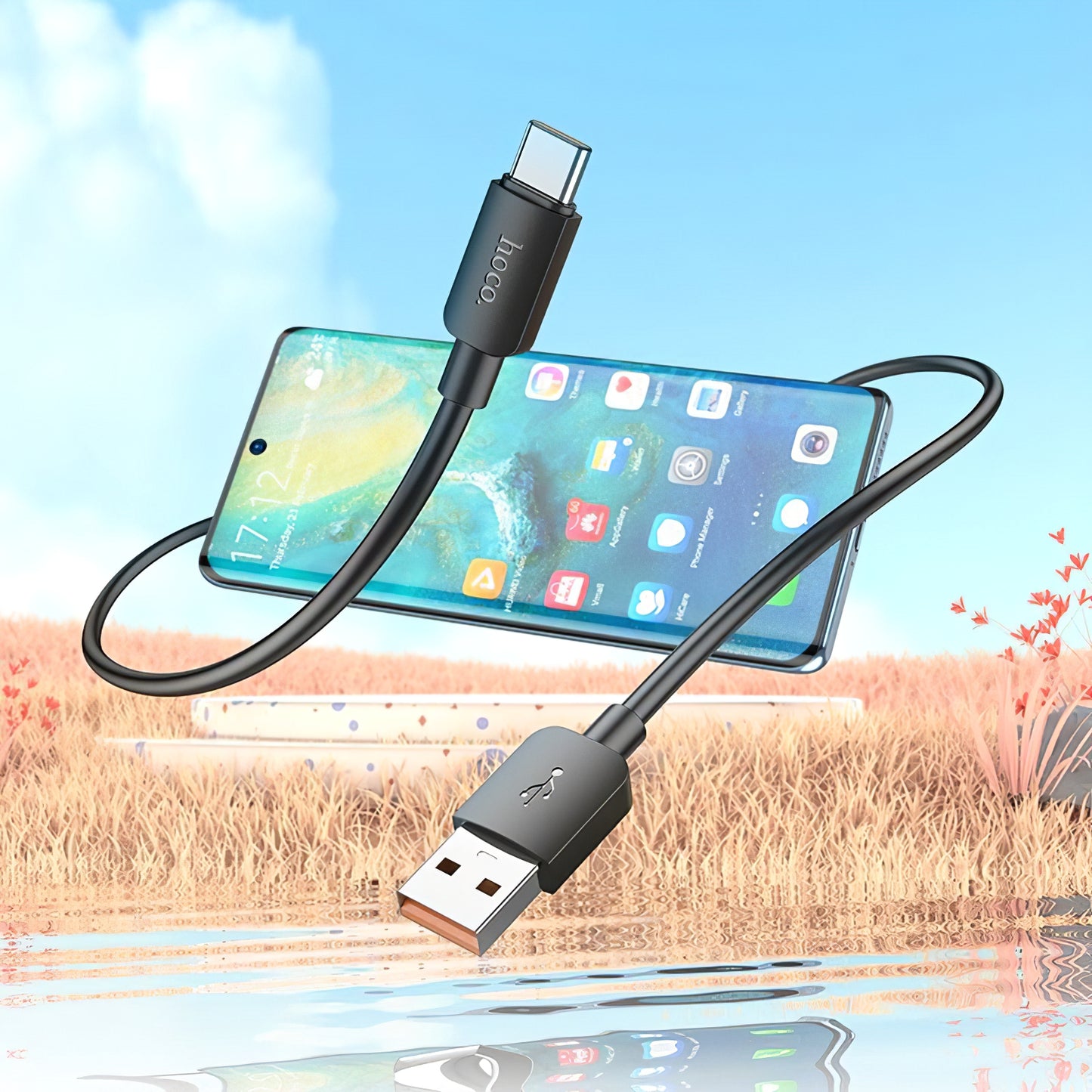 HOCO X96 USB-A auf USB-C Kabel 100W 1m | Schwarz | 6A