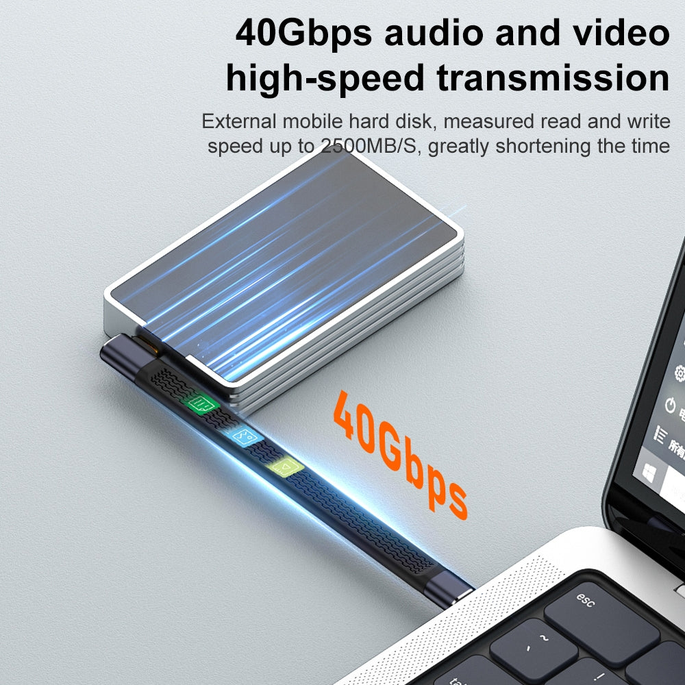 USB-C Daten- und Ladekabel - USB-C OEM Angled 8K Video, 240W, 0,15m, Schwarz