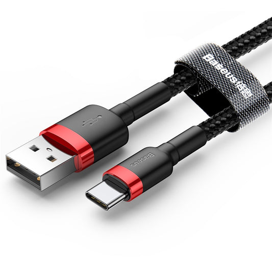 Baseus Cafule USB-A to USB-C Data and Charging Cable, 18W, 3m, Red CATKLF-U91