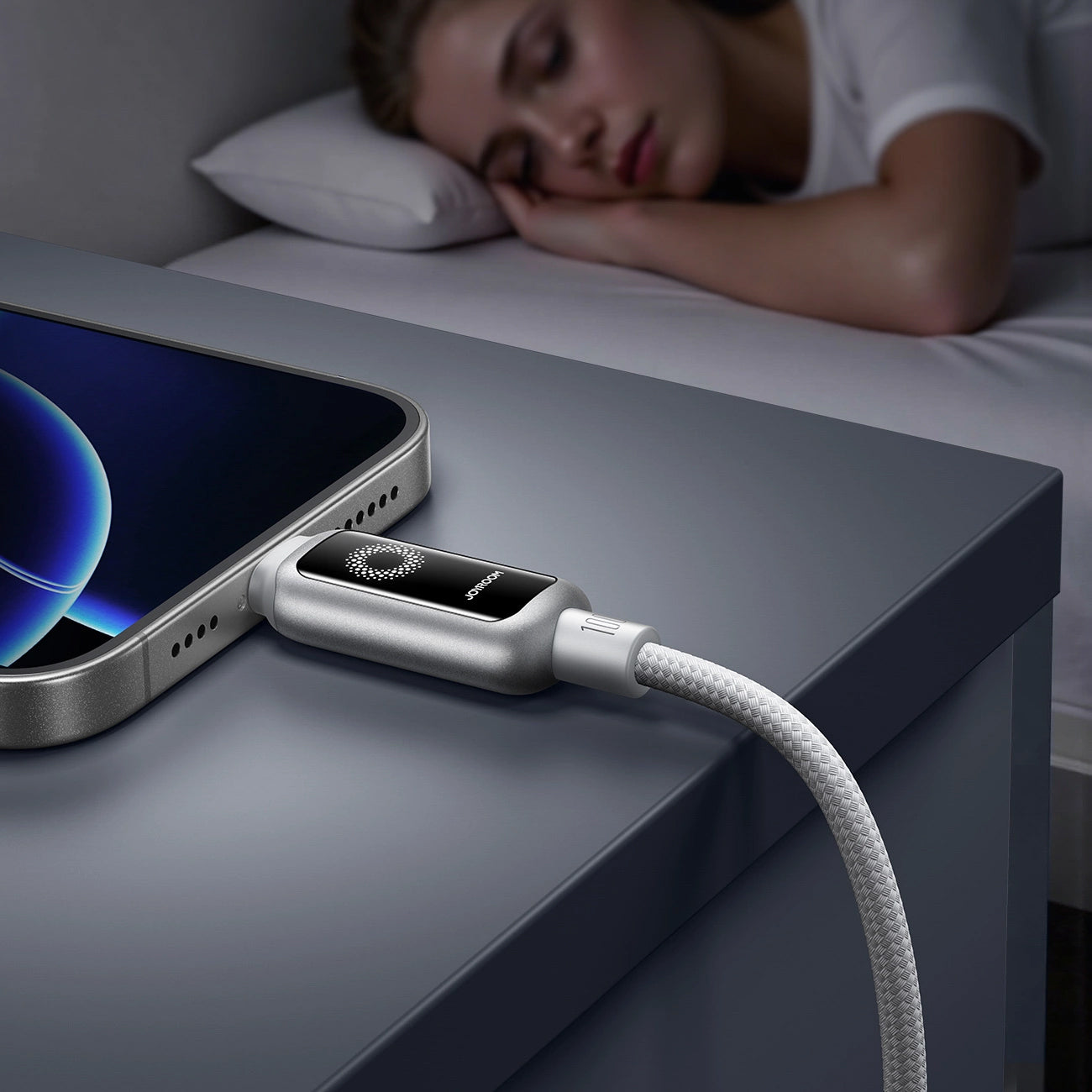 Daten- und Ladekabel USB-C - USB-C Joyroom S-A55 StarFlight Display, 100W, 1.2m, Weiß