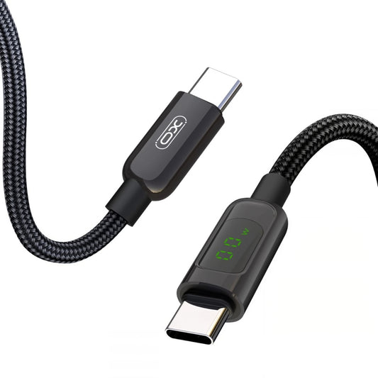 USB-C Daten- und Ladekabel - USB-C XO Design NB-Q203B Display, 60W, 1m, Schwarz