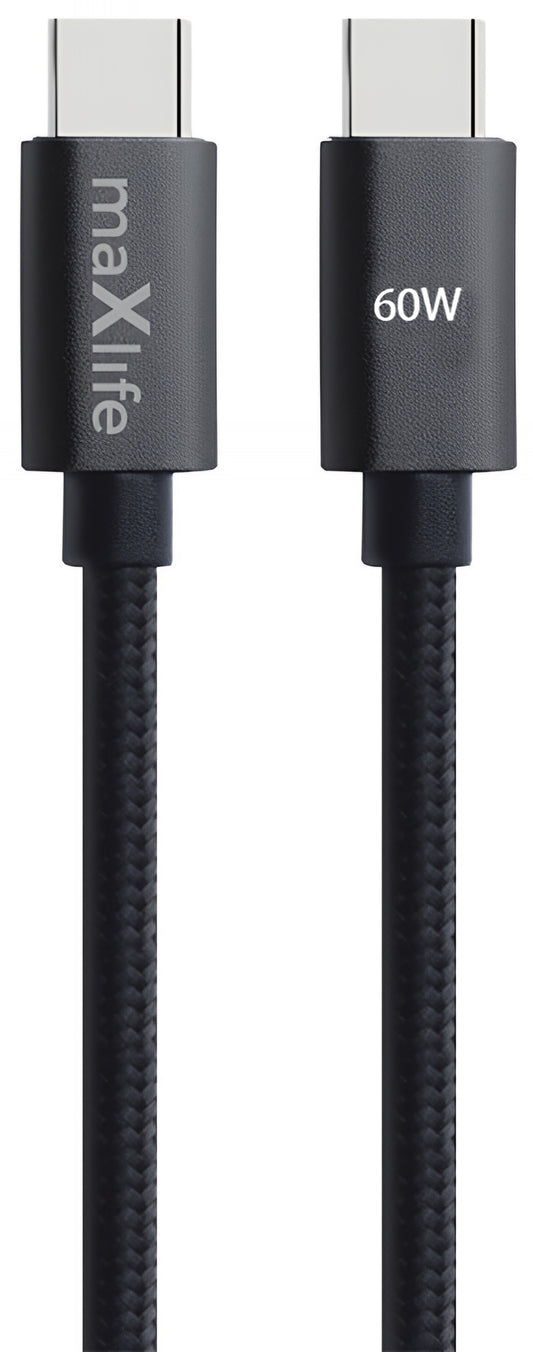 USB-C Data and Charging Cable - USB-C MaXlife MXUC-12, 60W, 2m, Black