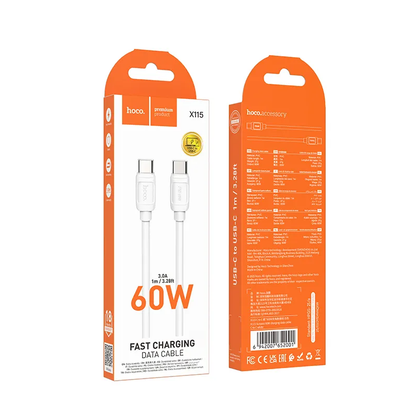 Daten- und Ladekabel USB-C - USB-C HOCO X115, 240W, 1m, Weiß