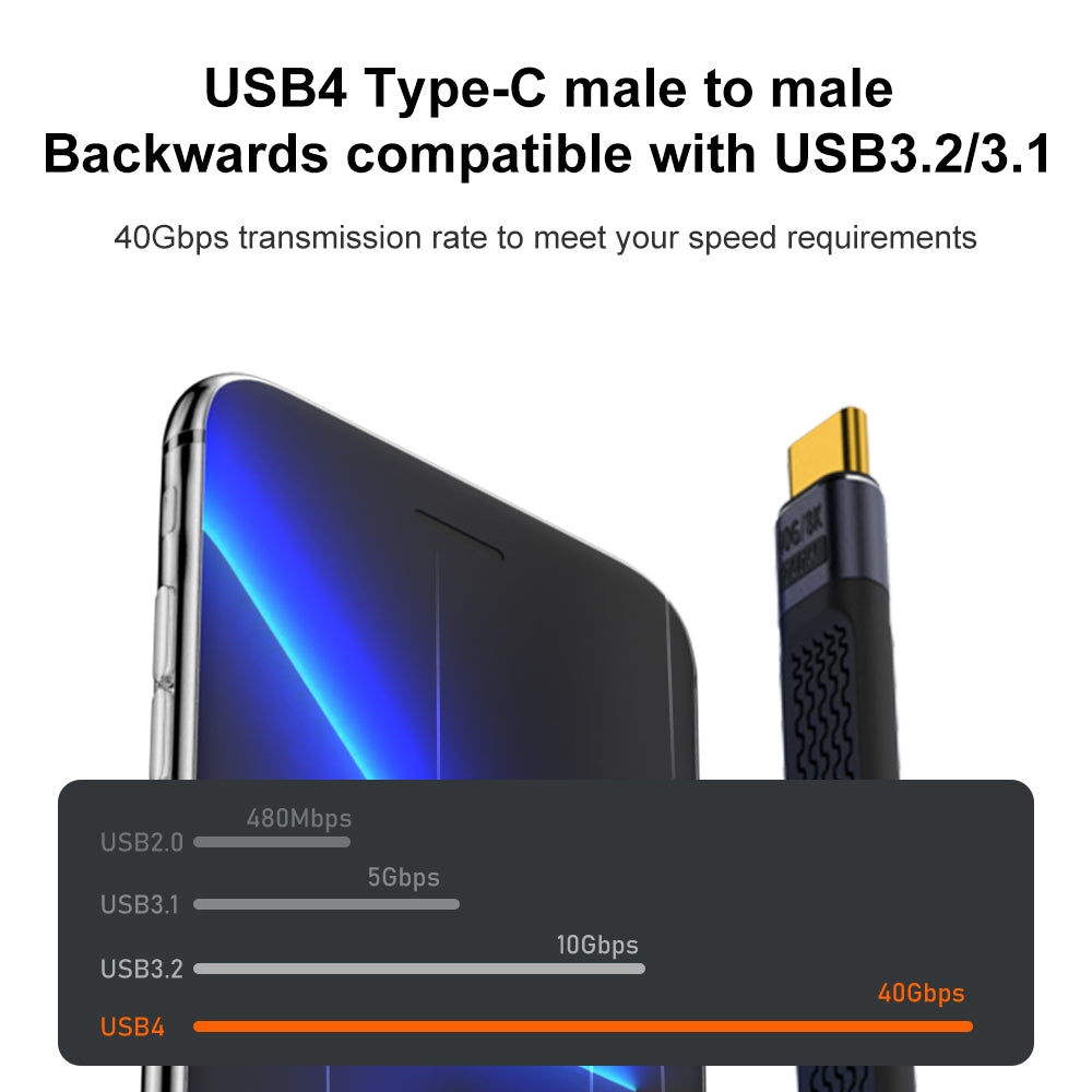USB-C Daten- und Ladekabel - USB-C OEM Angled 8K Video, 240W, 0,15m, Schwarz