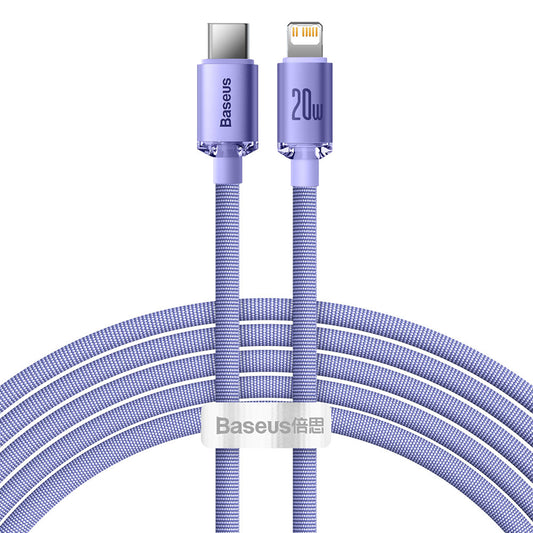 USB-C - Lightning Lade- und Datenkabel Baseus Crystal Shine Serie, 20W, 2m, Lila CAJY000305