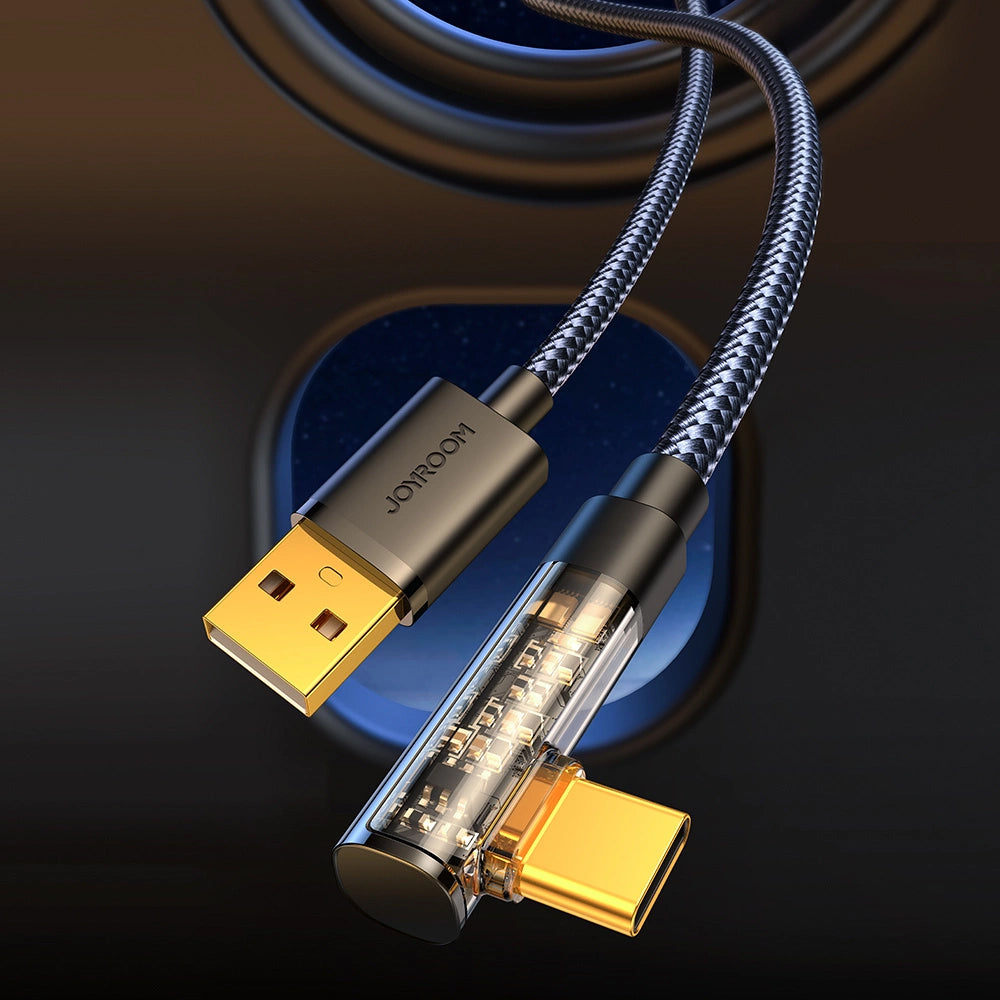 USB-A - USB-C Daten- und Ladekabel Joyroom S-UC027A6 Angled, 60W, 1.2m, Schwarz