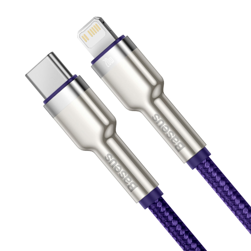 USB-C - Lightning Lade- und Datenkabel Baseus Cafule Metal Series, 20W, 1m, Lila CATLJK-A05