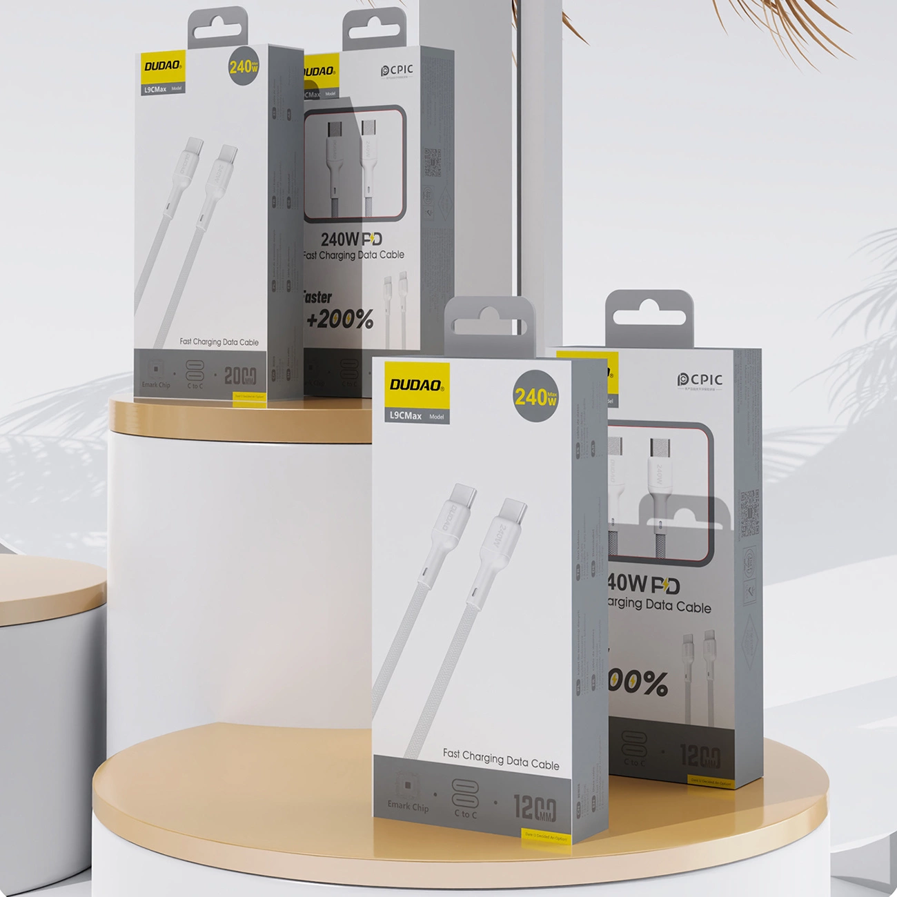 Daten- und Ladekabel USB-C - USB-C Dudao L9C Max, 240W, 2m, Weiß