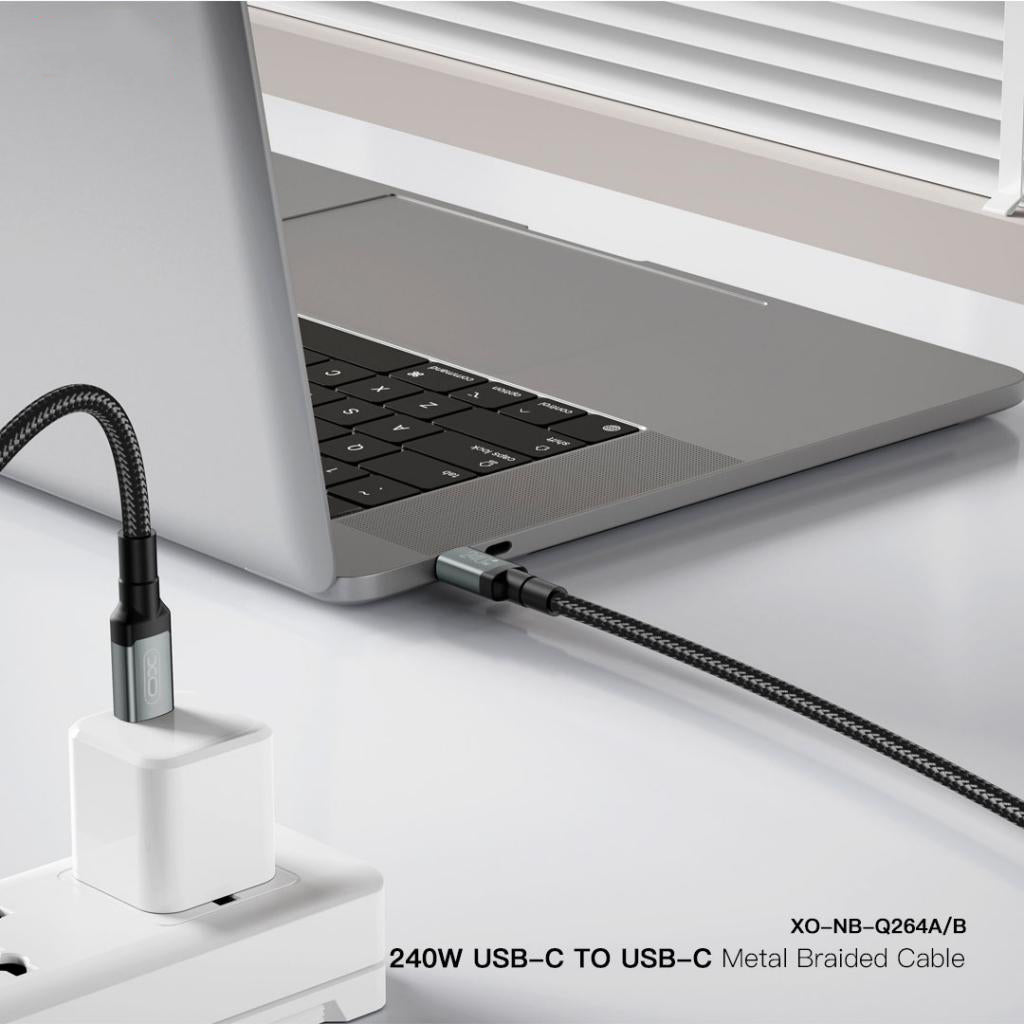 USB-C Daten- und Ladekabel - USB-C XO Design NB-Q264A, 240W, 1m, Schwarz