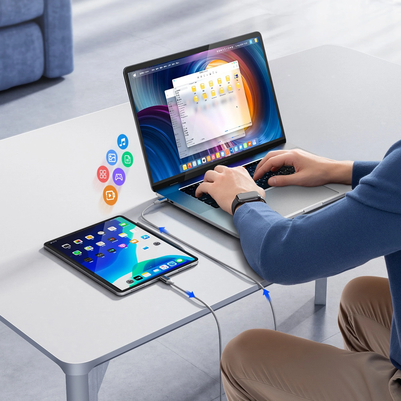 USB-C Daten- und Ladekabel - USB-C Orico CDX, 60W, 1m, Weiß