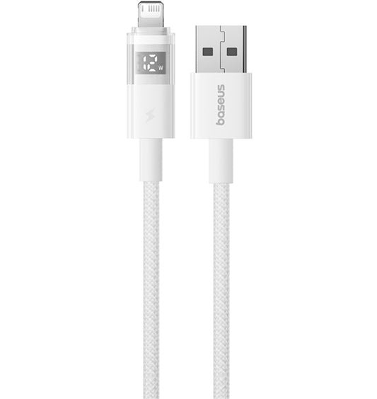 Daten- und Ladekabel USB-A - Lightning Baseus Display 2, 18W, 1m, Weiß P10382700211-00