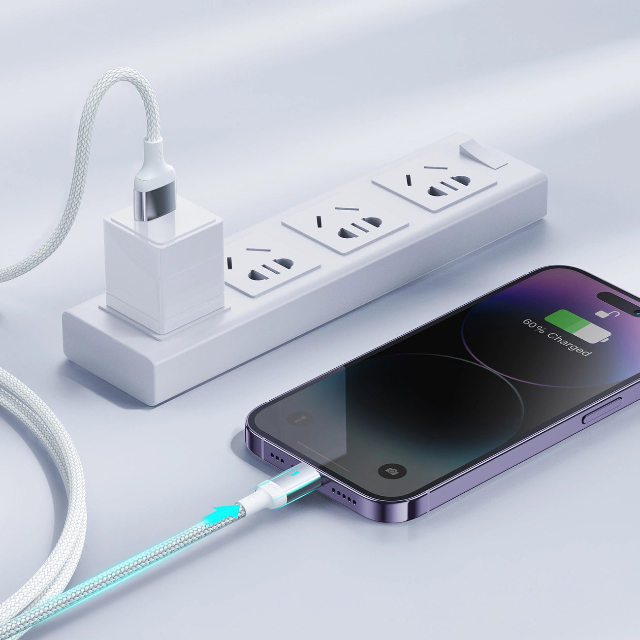 USB-A - Lightning Lade- und Datenkabel Joyroom A10, 18W, 1,2m, Weiß