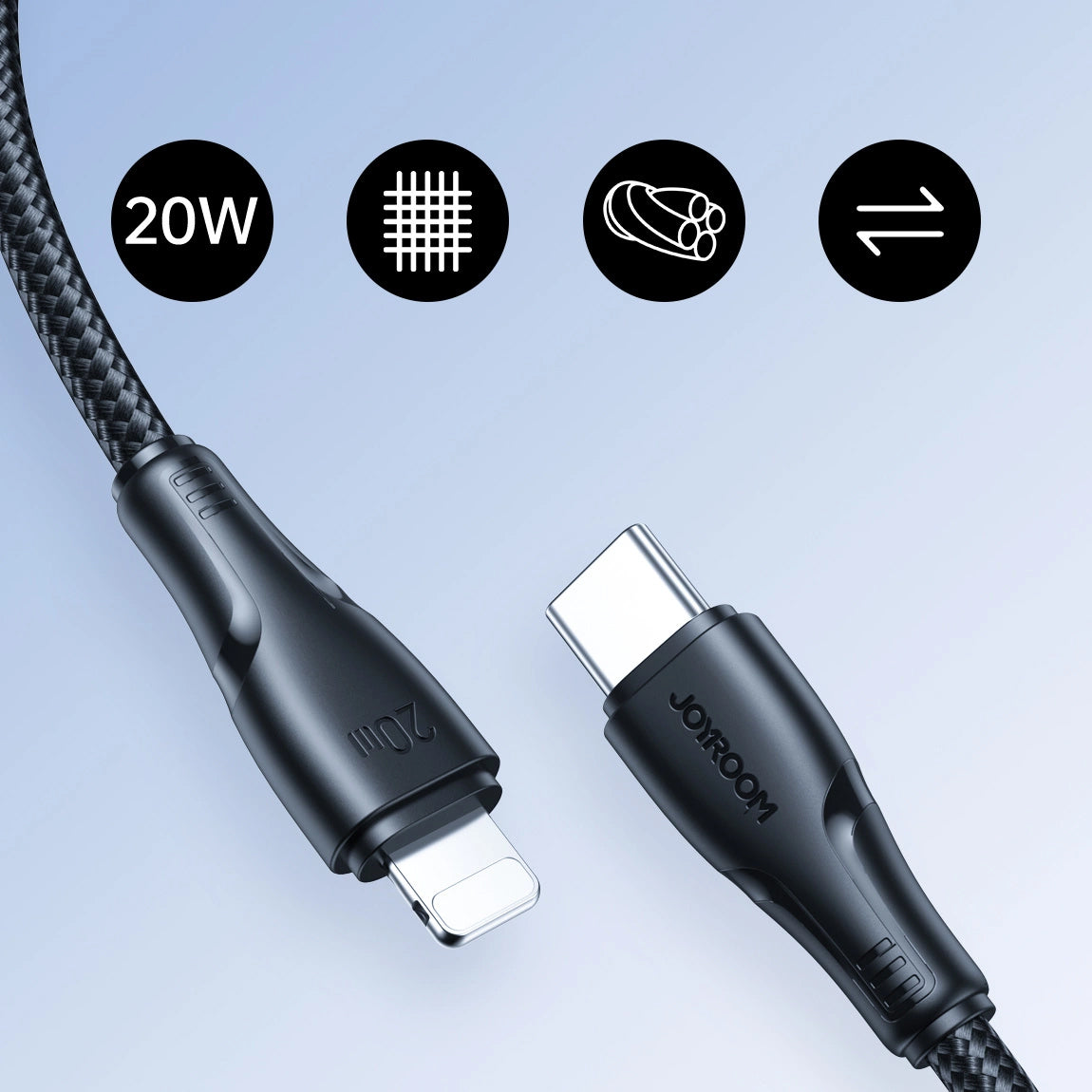 Daten- und Ladekabel USB-C - Lightning Joyroom S-A11, 20W, 1.2m, Schwarz