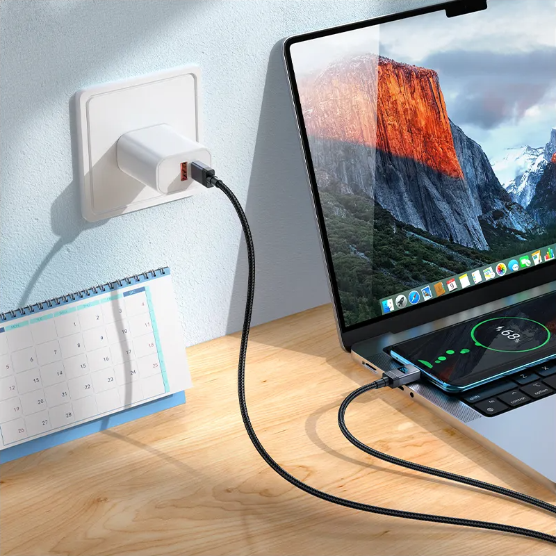 USB-C Daten- und Ladekabel - USB-C HOCO X118 Display, 60W, 1m, Schwarz