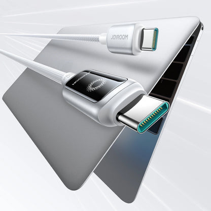 Daten- und Ladekabel USB-C - USB-C Joyroom S-A55 StarFlight Display, 100W, 1.2m, Weiß