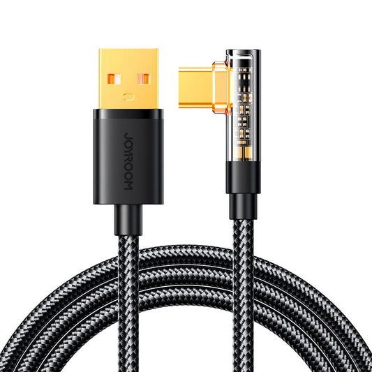 USB-A - USB-C Daten- und Ladekabel Joyroom S-UC027A6 Angled, 60W, 1.2m, Schwarz