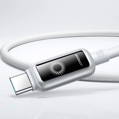 Daten- und Ladekabel USB-C - USB-C Joyroom S-A55 StarFlight Display, 100W, 1.2m, Weiß