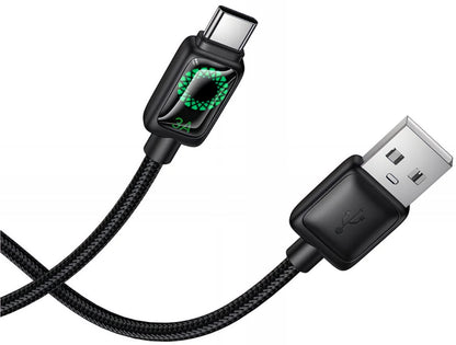 USB-A to USB-C Data and Charging Cable HOCO U146, 36W, 1.2m, Black