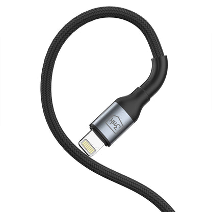 Daten- und Ladekabel USB-A - Lightning 3MK Hyper N, 12W, 1m, Schwarz
