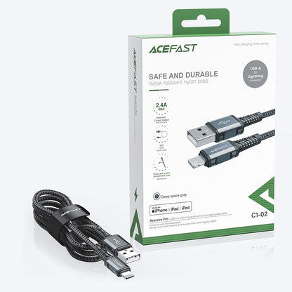 Daten- und Ladekabel USB-A - Lightning Acefast C1-02, 18W, 1,2m, Schwarz