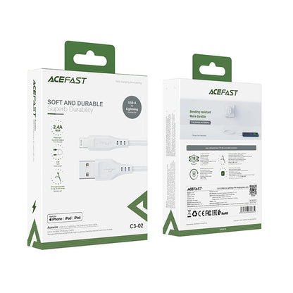 Daten- und Ladekabel USB-A - Lightning Acefast C3-02, 18W, 1,2m, Weiß
