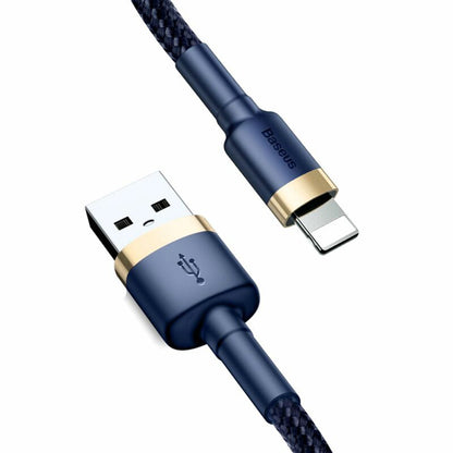 USB-A - Lightning Baseus Cafule Daten- und Ladekabel, 18W, 1m, Blau Gold CALKLF-BV3