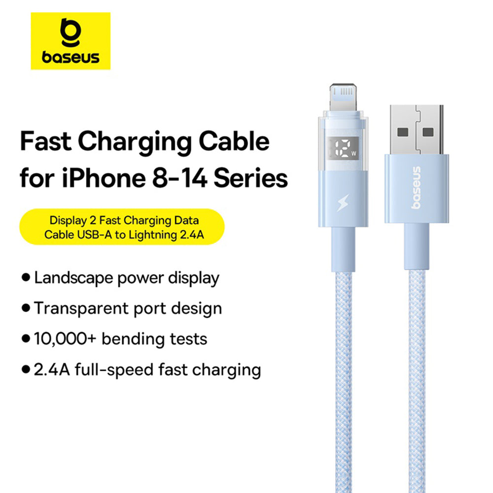 Daten- und Ladekabel USB-A - Lightning Baseus Display 2, 12W, 1m, Blau P10382700311-00