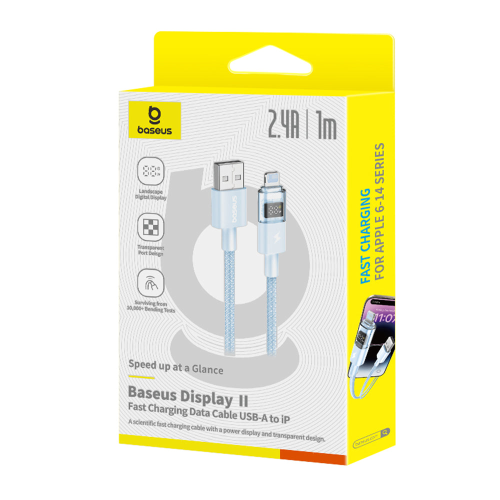 Daten- und Ladekabel USB-A - Lightning Baseus Display 2, 12W, 1m, Blau P10382700311-00